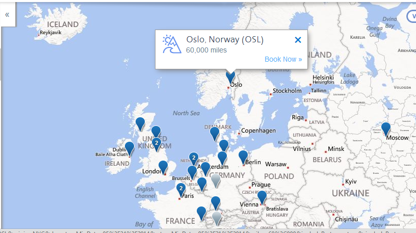 The AA Award Map: Search Award Availability to Every City in Europe